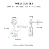 Classic Moissanite Bridal Drop Earrings