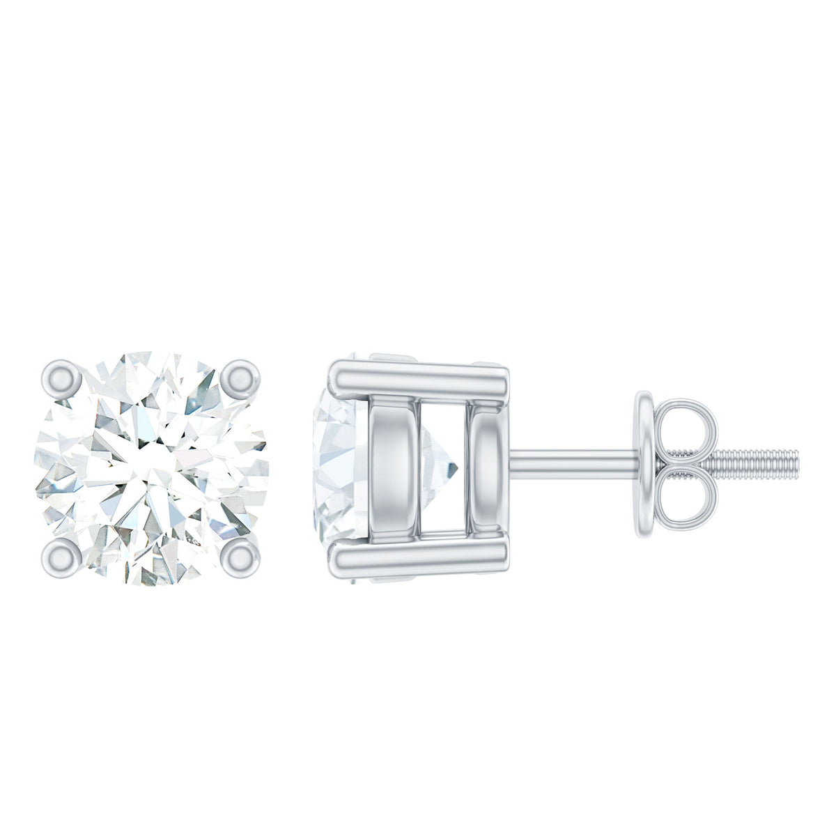 Certified Lab Grown Diamond 4 Prong Stud Earrings