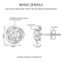 Certified Lab Grown Diamond Swirl Earrings With Screw Back
