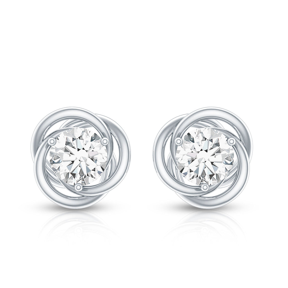 Certified Lab Grown Diamond Swirl Earrings With Screw Back
