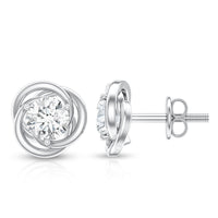 Certified Lab Grown Diamond Swirl Earrings With Screw Back
