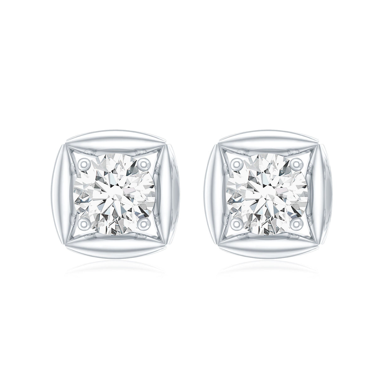 5 MM Round Lab Grown Diamond Stud Earrings With Screw Back