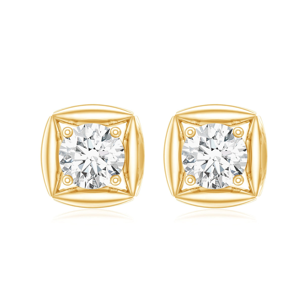 5 MM Round Lab Grown Diamond Stud Earrings With Screw Back