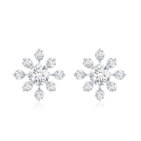 Certified Lab Grown Diamond Snowflake Stud Earrings