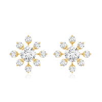 Certified Lab Grown Diamond Snowflake Stud Earrings