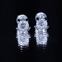 Certified 6MM Lab Grown Diamond Cute Cat Earrings