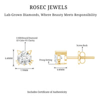 Certified 6MM Lab Grown Diamond Cute Cat Earrings
