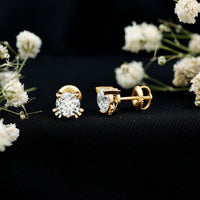 Certified 6MM Lab Grown Diamond Cute Cat Earrings