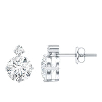 Lab 6 MM Round Diamond Solitaire Stud Earrings