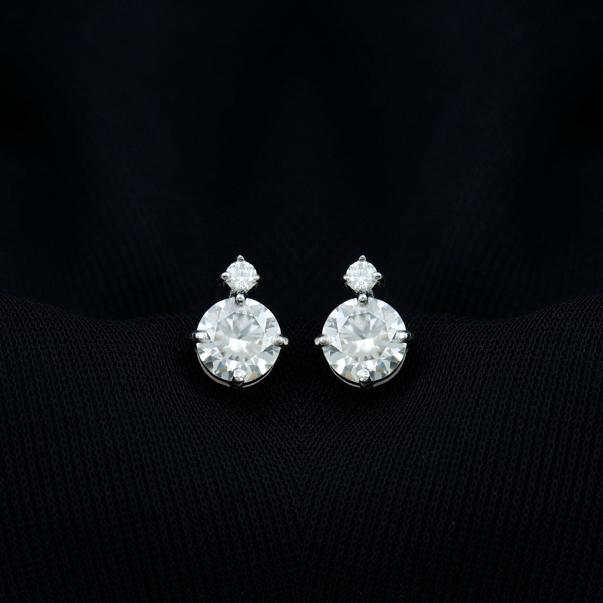 Lab 6 MM Round Diamond Solitaire Stud Earrings