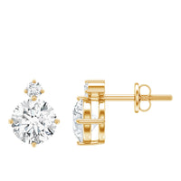 Lab 6 MM Round Diamond Solitaire Stud Earrings