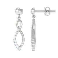 Certified Moissanite Infinity Drop Earrings with Screw Back