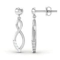 Certified Moissanite Infinity Drop Earrings with Screw Back