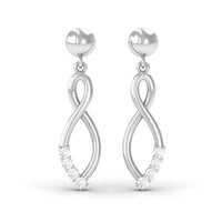 Certified Moissanite Infinity Drop Earrings with Screw Back