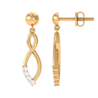 Certified Moissanite Infinity Drop Earrings with Screw Back