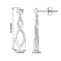 Certified Moissanite Infinity Drop Earrings with Screw Back