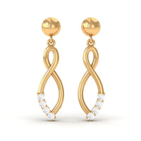 Certified Moissanite Infinity Drop Earrings with Screw Back