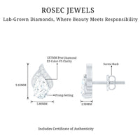 Pear Shape Lab Grown Diamond Classic Stud Earrings