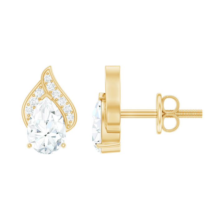 Pear-shaped lab-grown diamond stud earrings by Rosec Jewels featuring classic design and sparkling brilliance.