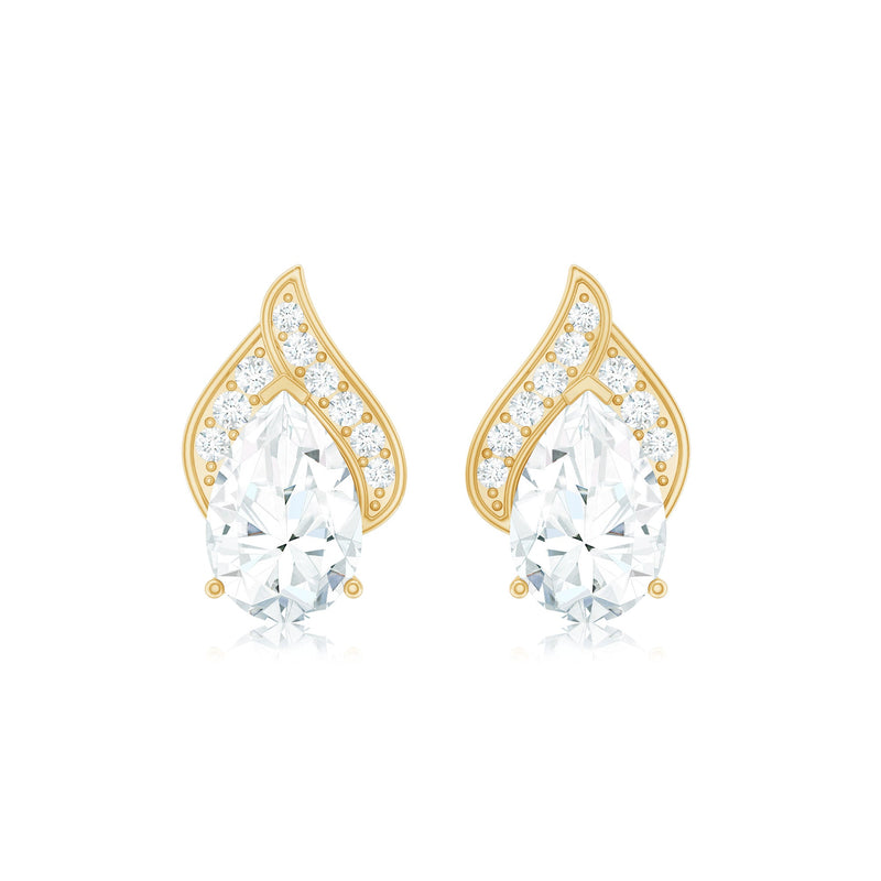 Pear-shaped lab-grown diamond stud earrings by Rosec Jewels, featuring classic design and sparkling gemstones.