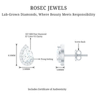Minimal Lab Grown Diamond Teardrop Stud Earrings