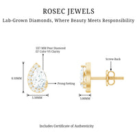 Minimal Lab Grown Diamond Teardrop Stud Earrings