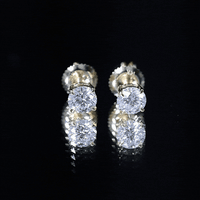 Lab Grown Diamond Solitaire Stud Earrings with Screw Back