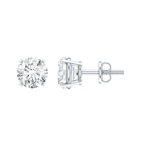 Lab Grown Diamond Solitaire Stud Earrings with Screw Back