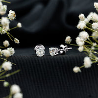 Lab Grown Diamond Solitaire Stud Earrings with Screw Back