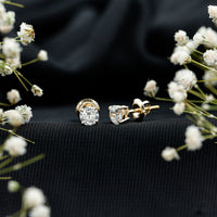 Lab Grown Diamond Solitaire Stud Earrings with Screw Back