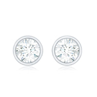 Simple Solitaire Stud Earrings with Lab Grown Diamond