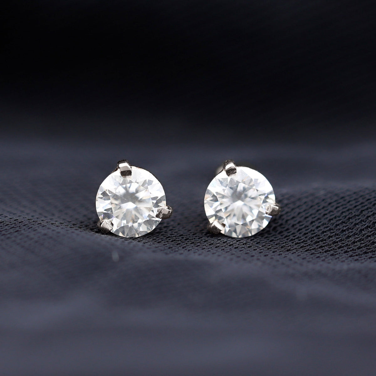 Solitaire Lab Grown Diamond Martini Stud Earrings