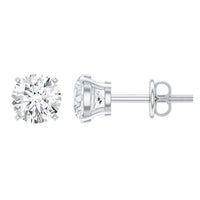 0.9 Carat Brilliant Cut Lab Grown Diamond Stud Earrings