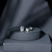 0.9 Carat Brilliant Cut Lab Grown Diamond Stud Earrings