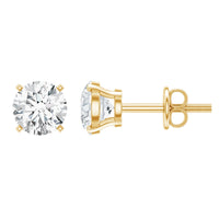0.9 Carat Brilliant Cut Lab Grown Diamond Stud Earrings