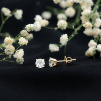 0.9 Carat Brilliant Cut Lab Grown Diamond Stud Earrings