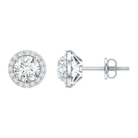 Classic Lab Grown Diamond Stud Earrings with Halo