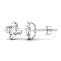 Rosec Jewels diamond flower cluster earrings for women, featuring elegant floral design with sparkling diamonds.