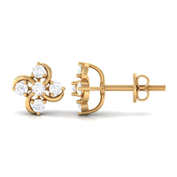Diamond flower cluster earrings for women by Rosec Jewels, featuring sparkling floral design with multiple diamond accents.