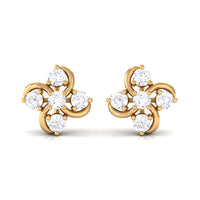 Rosec Jewels diamond flower cluster earrings for women, featuring sparkling diamond floral design on elegant earrings.
