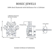 Natural Diamond Paw Stud Earrings for Women