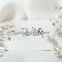 Natural Diamond Paw Stud Earrings for Women