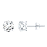 1.9 Carat Moissanite Solitaire Stud Earrings