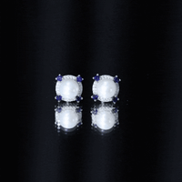 Elegant vintage earrings with natural freshwater pearls and blue sapphires by Rosec Jewels, showcasing intricate design and craftsmanship.