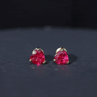 Heart Shape Lab Created Ruby Solitaire Stud Earrings