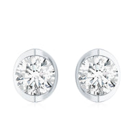 Minimalist 0.63 Carat Round Moissanite Solitaire Stud Earrings