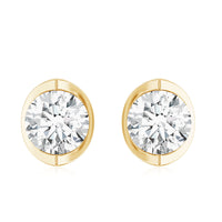 Minimalist 0.63 Carat Round Moissanite Solitaire Stud Earrings