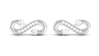 Natural Diamond Infinity Love Knot Stud Earrings