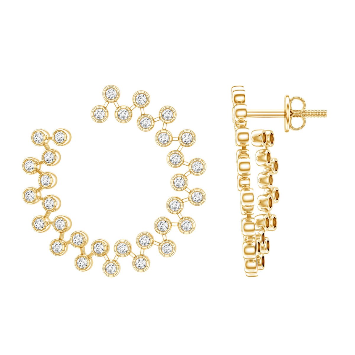 Certified Moissanite Big Stud Earrings for Women by Rosec Jewels featuring sparkling moissanite stones and a classic earring design.