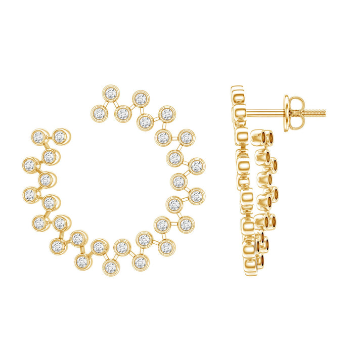 Certified Moissanite Big Stud Earrings for Women by Rosec Jewels featuring sparkling moissanite stones and a classic earring design.